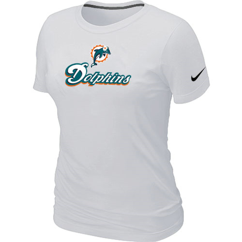  Nike Miami Dolphins Authentic Logo Womens TShirt White 4 