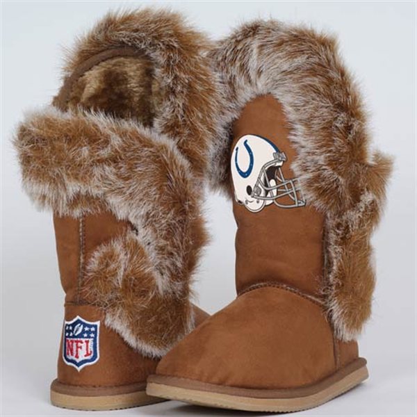 NFL Indianapolis Colts Womens Cuce Shoes Ladies Fanatic Boots Brown 