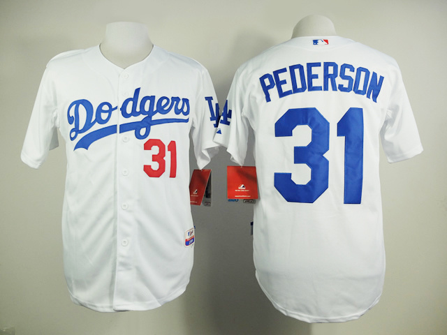 MLB Los Angeles Dodgers #31 Pederson White Jersey