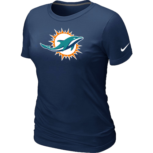Miami Dolphins Sideline Legend logo womensT-Shirt D.Blue
