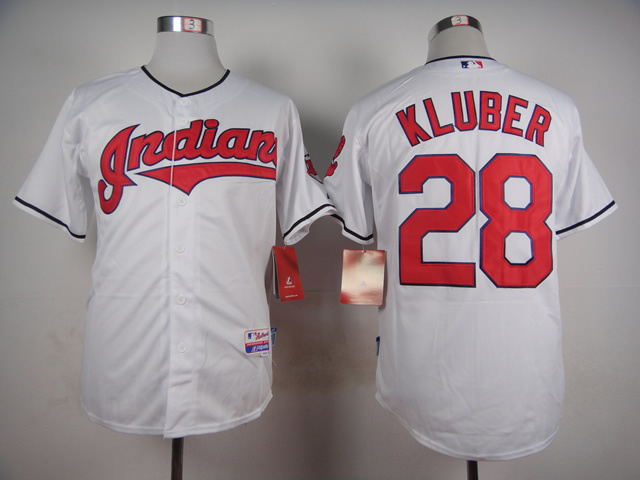 MLB Cleveland Indians #28 Kluber White Jersey