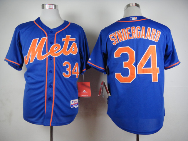 MLB New York Mets #34 Snydergaard Blue Cool Base Jersey