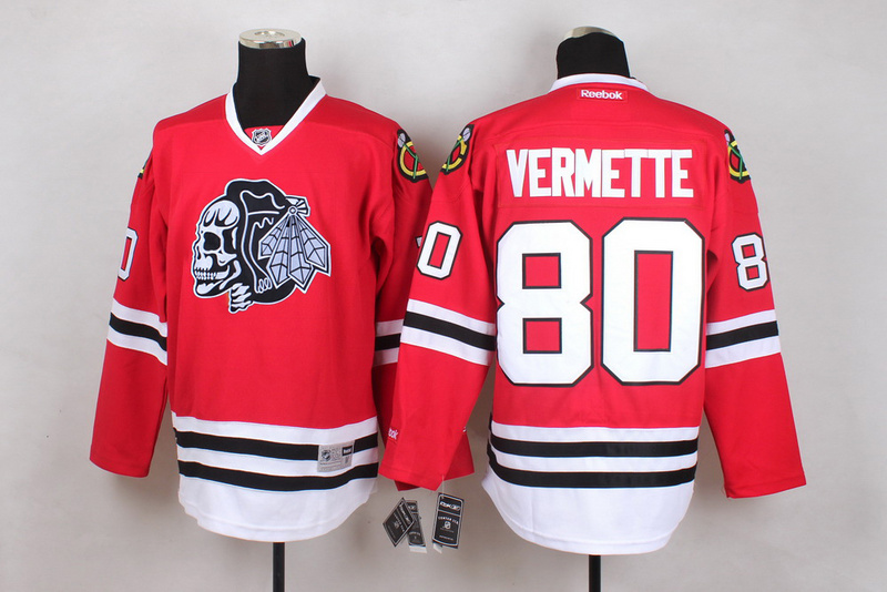 NHL Chicago Blackhawks #80 Vermette Red Jersey
