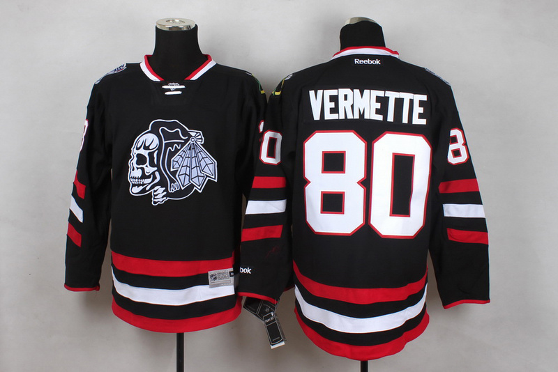 NHL Chicago Blackhawks #80 Vermette Black Jersey