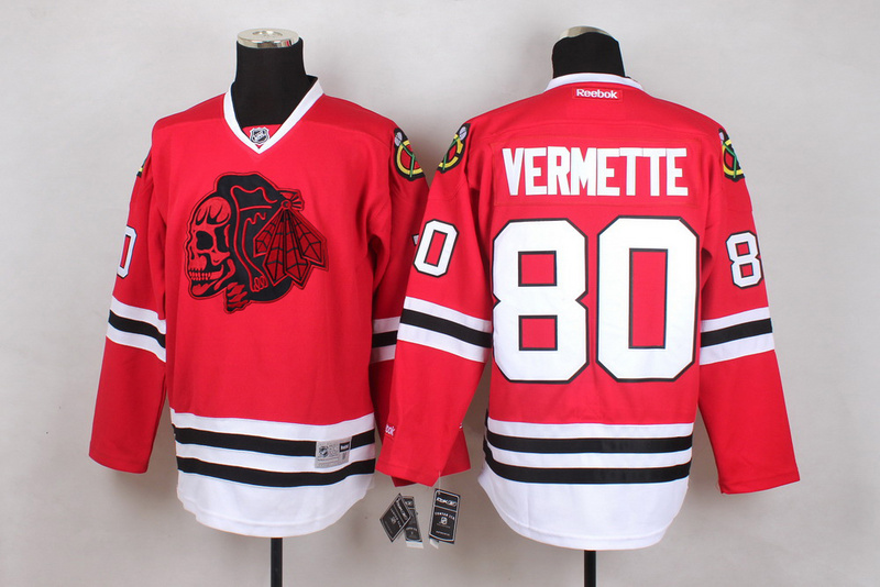NHL Chicago Blackhawks #80 Vermette Red Color Jersey
