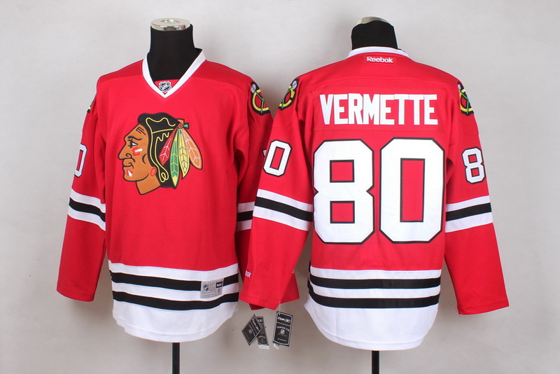NHL Chicago Blackhawks  #80 Vermette Red Color  Jersey