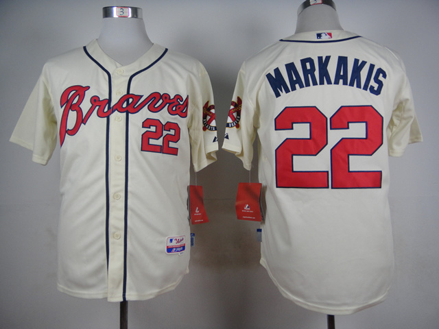 MLB Atlanta Braves #22 Markakis Cream Jersey