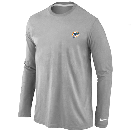 Miami Dolphins Sideline Legend Authentic LogoLong Sleeve T-Shirt  Grey