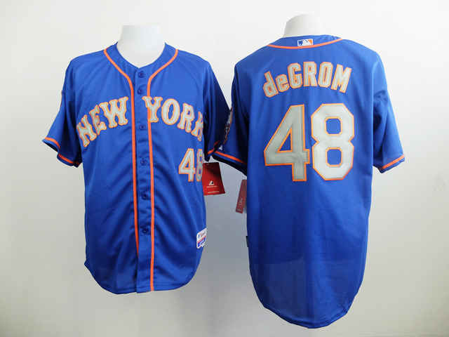 MLB New York Mets #48 Degrom Cool Base Blue Jersey