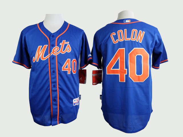 MLB New York Mets #40 Colon Blue Cool Base Jersey