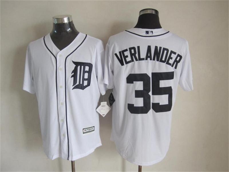 MLB Detroit Tigers #35 Verlander White Jersey