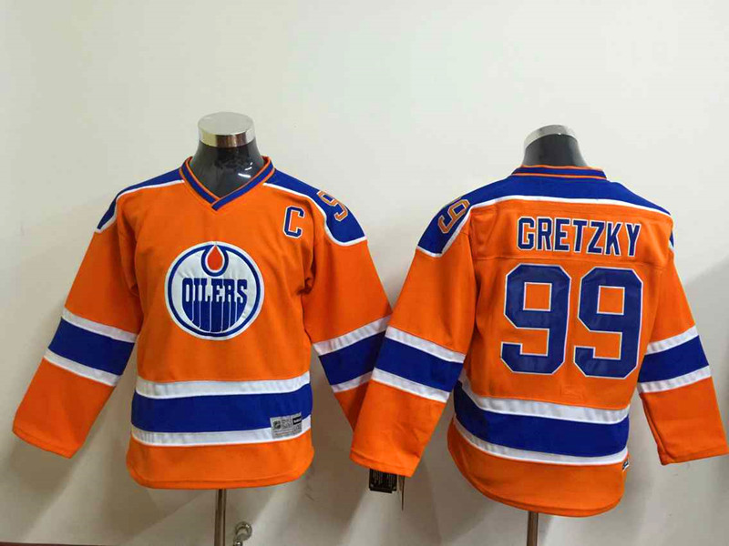 Youth NHL Edmonton Oilers #99 Gretzky Orange 2015 Jersey