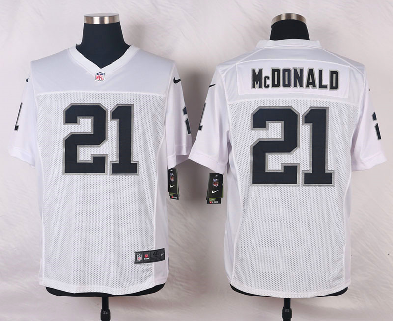 Nike Oakland Raiders #21 Mcdonlad White Elite Jersey