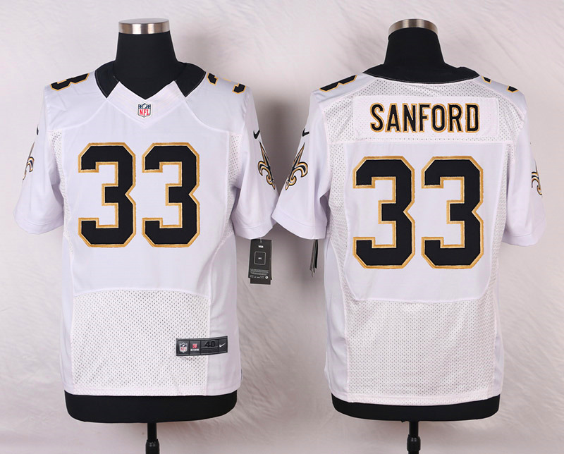 Nike New Orleans Saints #33 Sanford White Elite Jersey