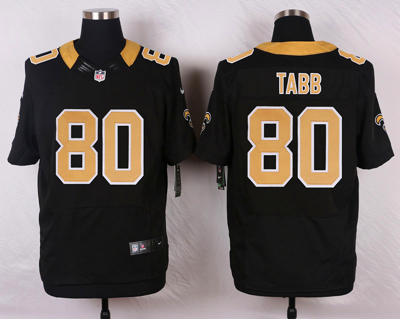 Nike New Orleans Saints #80 Tabb Black Elite Jersey