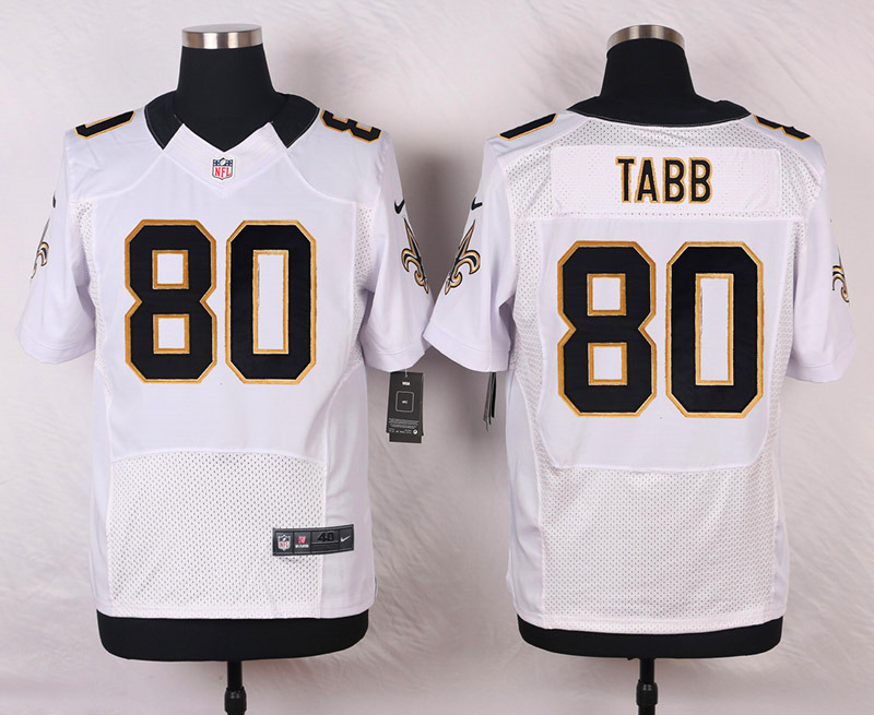 Nike New Orleans Saints #80 Tabb White Elite Jersey