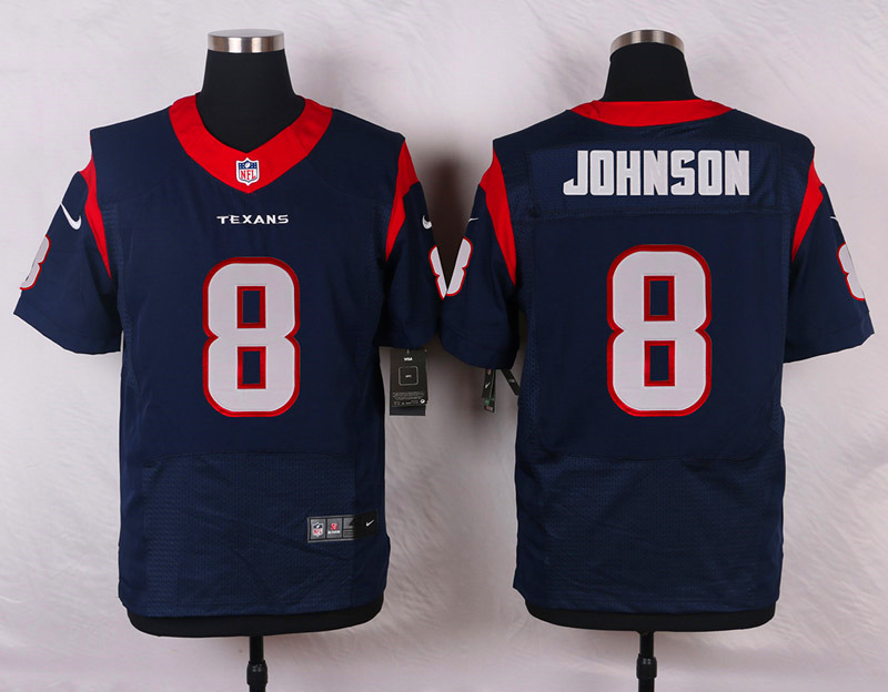 Nike Houstan Texans #8 Johnson Blue Elite Jersey