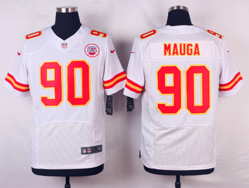 Nike Kansas City chiefs #90 Mauga White Elite Jersey