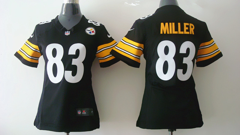 NIKE Pittsburgh Steelers #83 Miller women jersey in Black Game