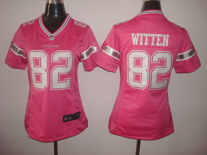 NFL Dallas Cowboys #82 Witten Women Pink New Jersey