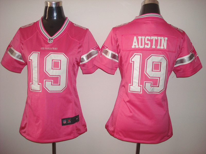 NFL Dallas Cowboys #19 Austin Women Pink New Jersey