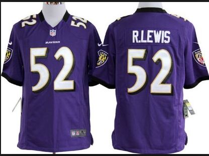 Purple #52 R.lewis Nike Baltimore Ravens youth jersey