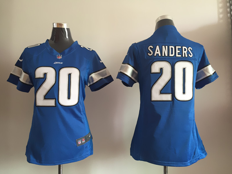 Nike NFL Detroit Lions Women #20 B.Sanders Blue Jersey