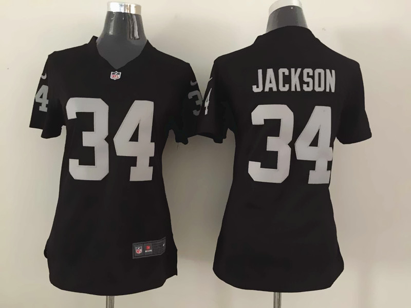 Nike Oakland Raiders #34 Jackson Womens Black Jersey