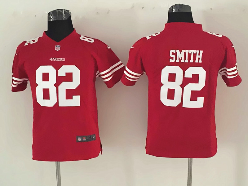 Kids Nike San Francisco 49ers #82 Smith Red Jersey