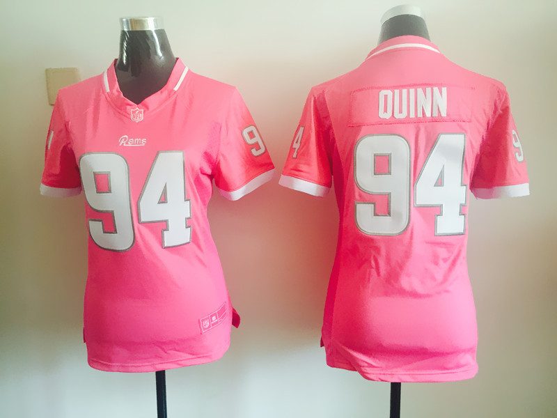 Womens NFL St.Louis Rams #94 Quinn Pink Bubble Gum Jersey