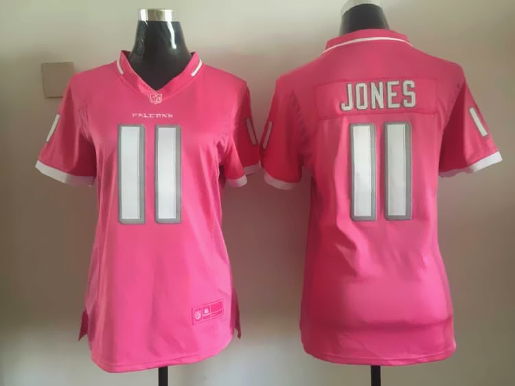 Womens NFL Atlanta Falcons #11 Jones Pink Bubble Gum Jersey