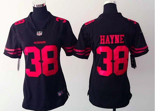 Nike San Francisco 49ers #38 Hayne Black Alternate Women Jersey