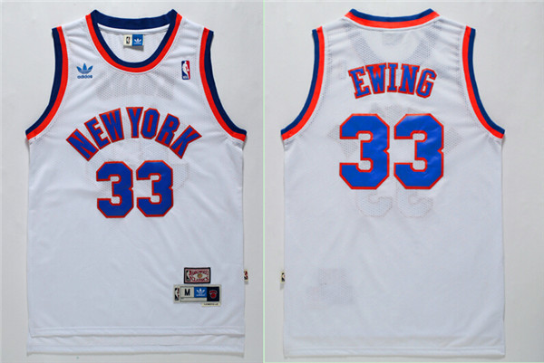 NBA New York Knicks #33 Ewing White New Jersey