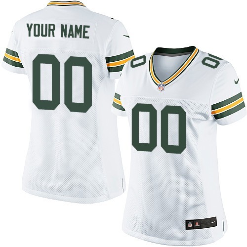 Customized Womens Game Nike Green Bay Packers White Jersey