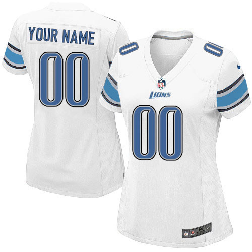 Women Nike Detroit Lions Game Customized White NFL Jersey