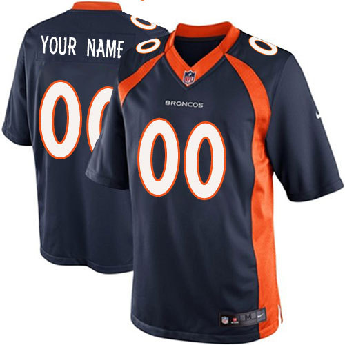 Blue Color Nike Denver Broncos Customized Game NFL Jersey