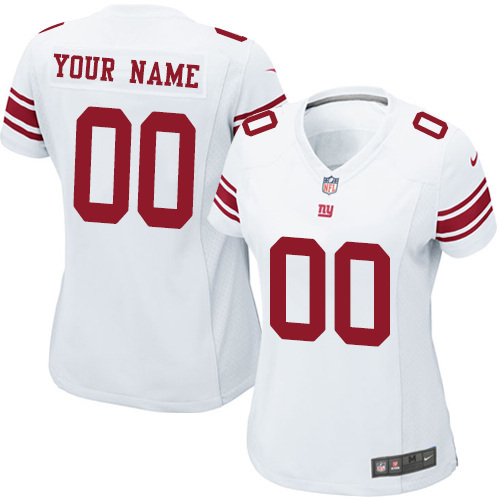 White Color Customized Game NFL New York Giants Women Jersey
