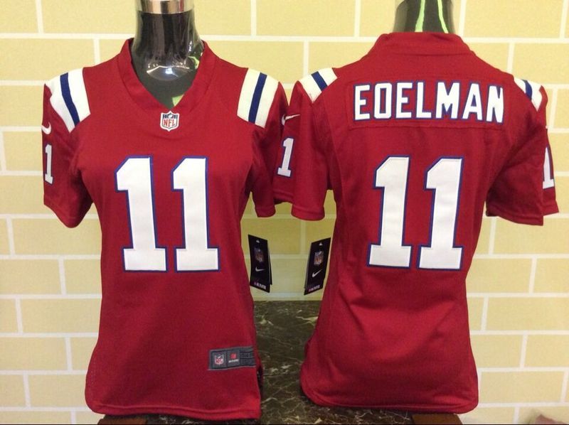 Nike New England Patriots #11 Julian Edelman Red Game Women Jersey