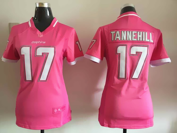 Womens NFL Miami Dolphins #17 Tannehill Pink Bubble Gum Jersey