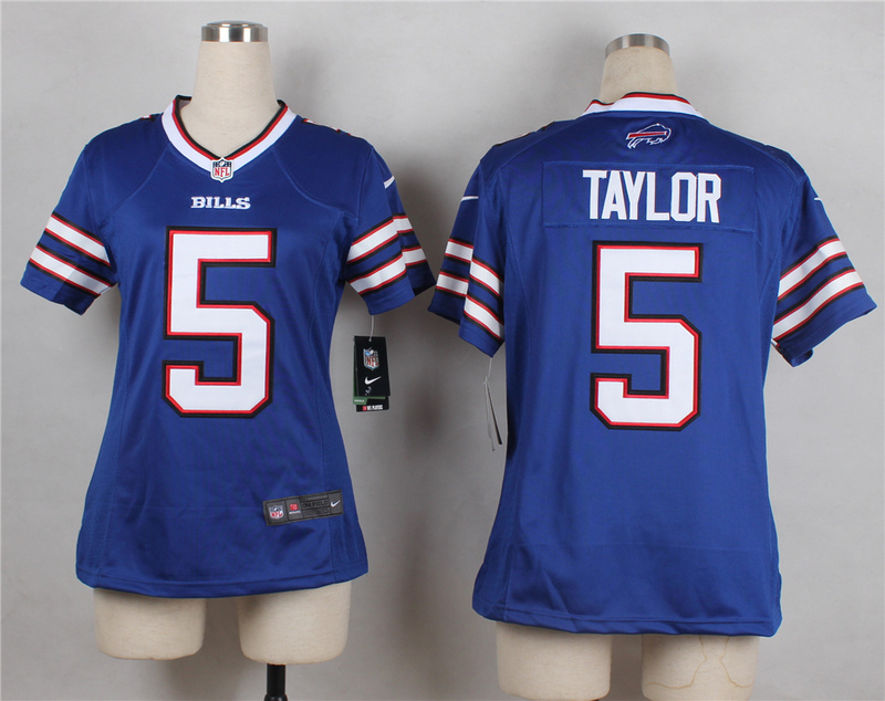 Nike Buffalo Bills #5 Taylor Blue Women Jersey