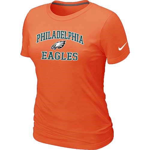  Philadelphia Eagles Womens Heart& Soul Orange TShirt 38 