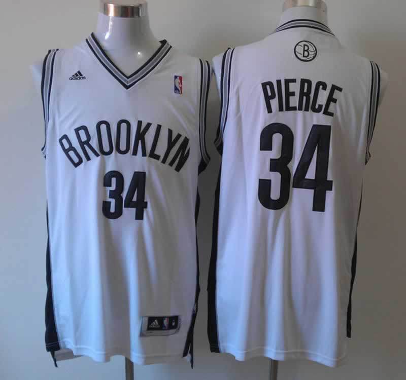 Brookley Nets #34 Pierce All White