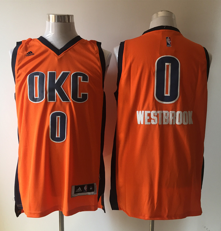 NBA Oklahoma City Thunder #0 Westbrook Orange Jersey