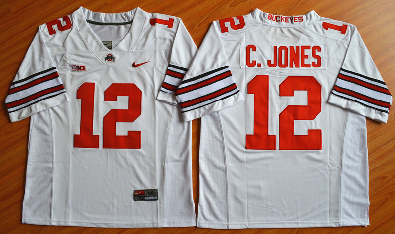 Cardale Jones Diamond Quest Ohio State Buckeyes #12 College Football Playoff Sugar Bowl Special Event Jersey White 