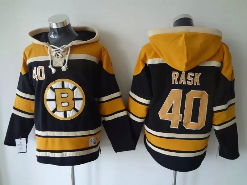NHL Boston Bruins #40 Rask Black Hoodie
