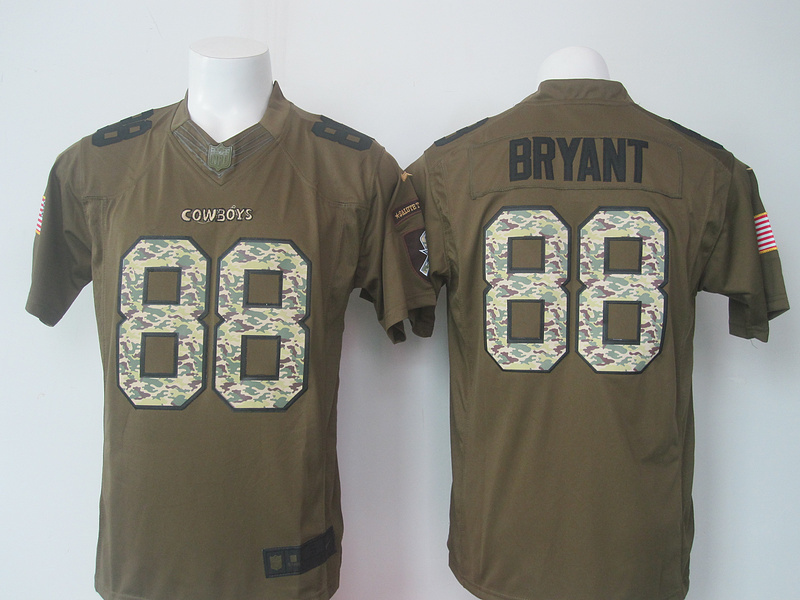 New Nike Dallas Cowboys 88 Bryant  Green Salute To Service Limited Jersey