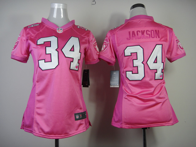 Nike NFL Oakland Raiders #34 Jackson women Pink jersey