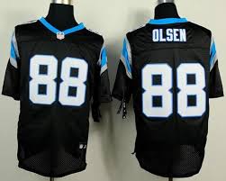 Nike NFL Carolina Panthers #88 Olsen Black Elite Jersey