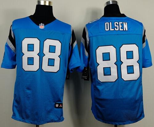 Nike NFL Carolina Panthers #88 Olsen Blue Elite Jersey