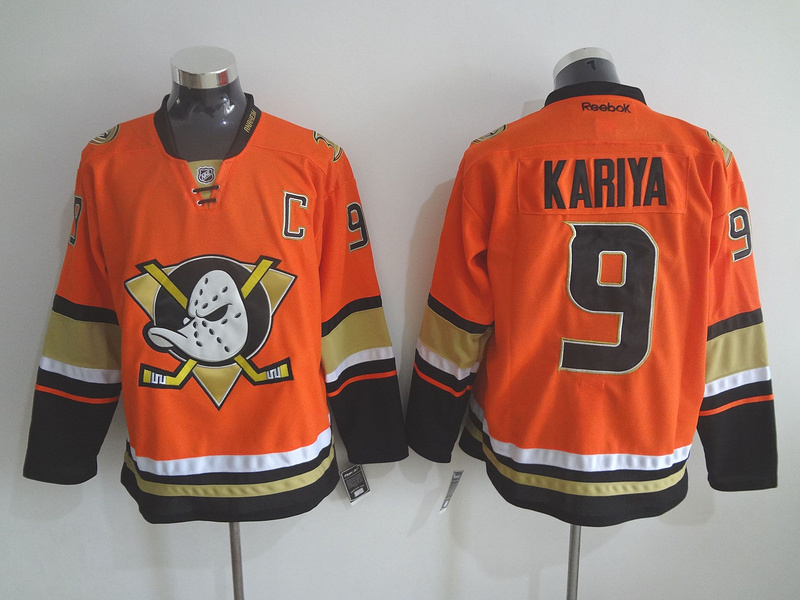 NHL Anaheim Ducks #9 Kariya Orange Jersey with C Patch